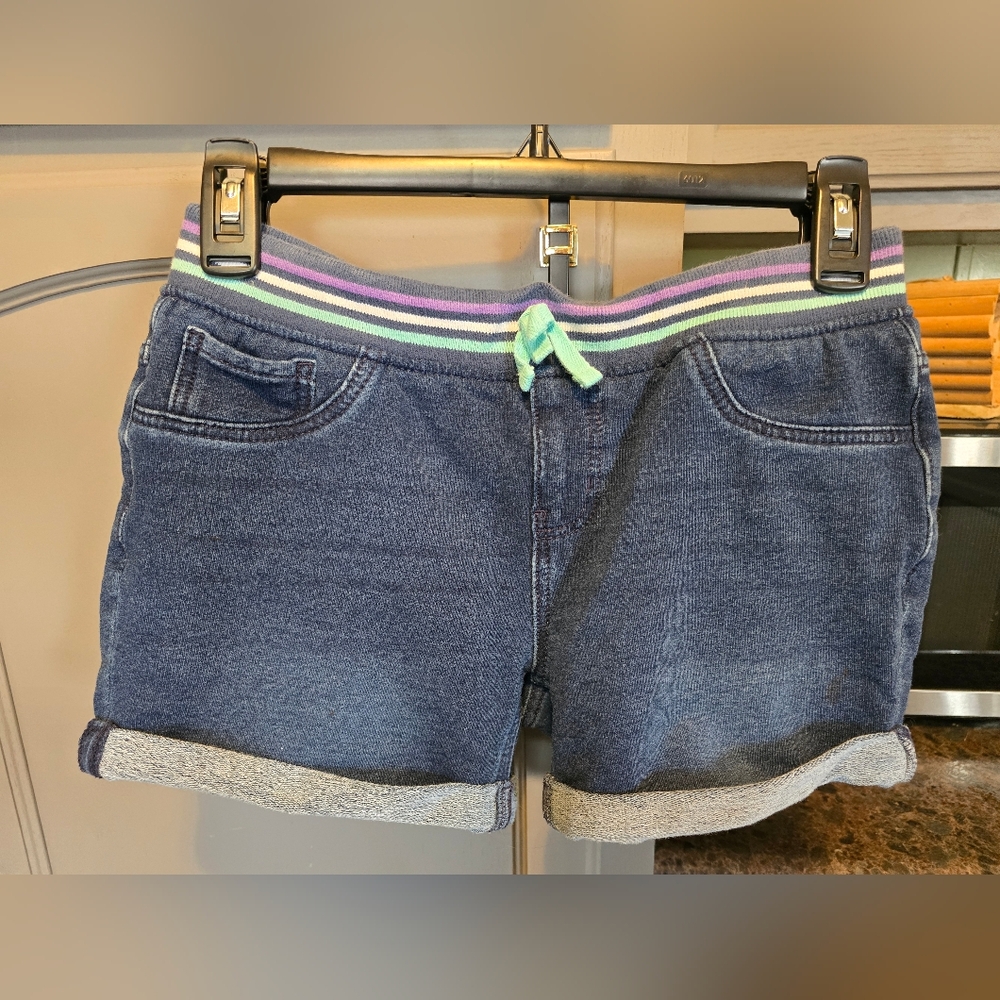 Falls Creek Juniors Jean Shorts with Multicolor Waistband